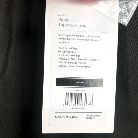 MINISTRY OF SUPPLY Men's Pace Chino Pants 40x34 Dark Olive Green NWT - Picture 9 of 11